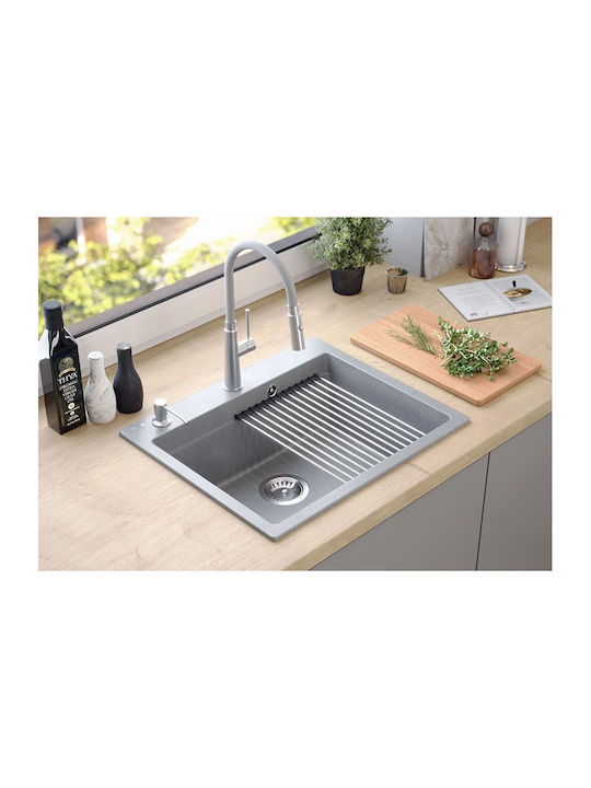 Quadron Drop-In Chiuvetă din Granit Sintetic L59.5xW50cm Gri
