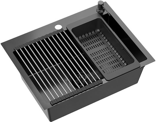 Quadron Drop-In Spüle Inox B58xT45cm Schwarz