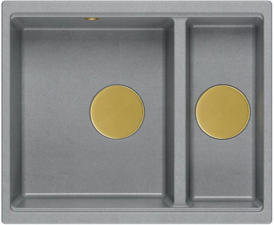 Quadron Drop-In Sink Synthetic Granite W56xD46cm Gray