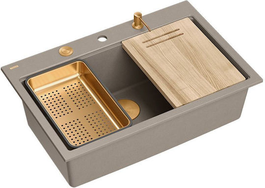 Quadron Drop-In Chiuvetă din Granit Sintetic L76xW50cm Bej
