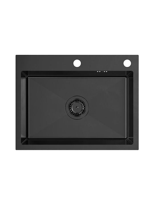 Quadron Ένθετος Νεροχύτης Inox Μ58xΠ45cm Μαύρος
