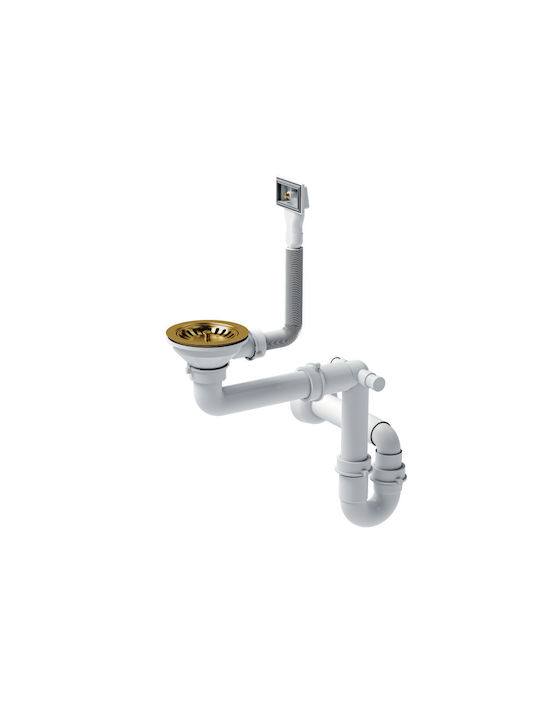 Quadron Ένθετος Νεροχύτης Inox Μ44xΠ44cm Χρυσός