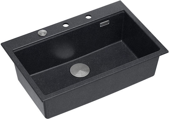 Quadron Drop-In Chiuvetă din Granit Sintetic L76xW50cm Negru