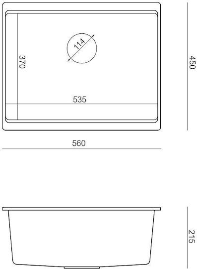 Quadron Drop-In Chiuvetă din Granit Sintetic L59.5xW45.1cm Gri