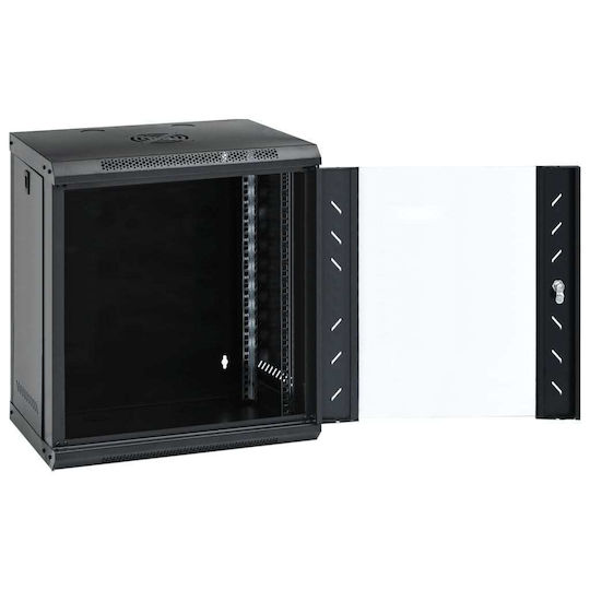 vidaXL Wall Mounted Rack Cabinet 12U 53x40x60cm Black 30262