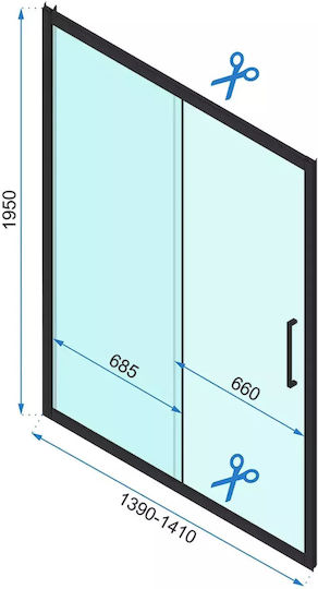 Rea Divider de verandă Duș cu Glisare Ușă 140x195cm Chrome