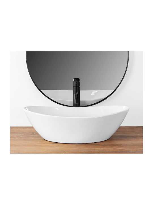 Rea Einbau Badezimmerwaschbecken Keramik 55.5x33.5x16cm Weiß