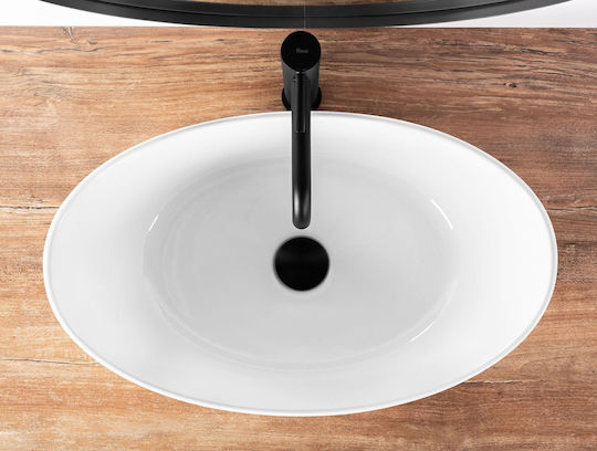 Rea Einbau Badezimmerwaschbecken Keramik 55.5x33.5x16cm Weiß