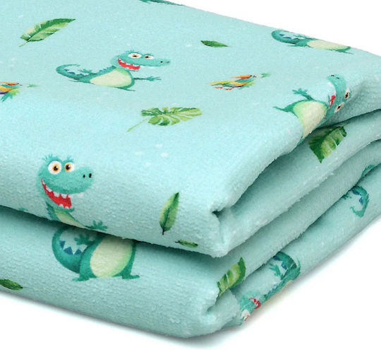 Kiokids Crocodile Kinder-Strandtuch Grün Dinosaurier 150x75cm