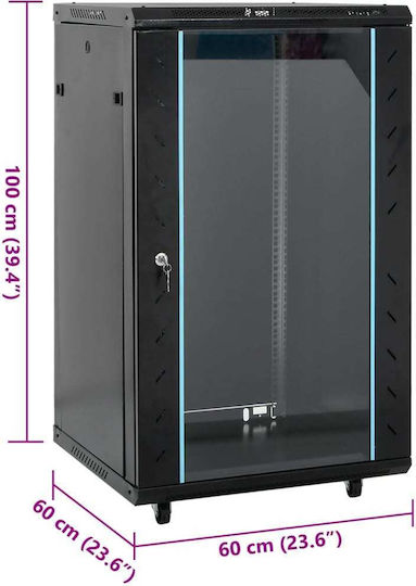 Καμπίνα Δικτύου Περιστ Πόδια 18u 19" Ip20 60x60x100 Εκ 600 X 600 X 1000 Mm