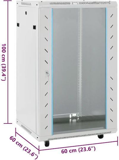 Network Cabinet Perforated Feet 18u 19" Ip20 60x60x100 Cm 600 X 600 X 1000 Mm