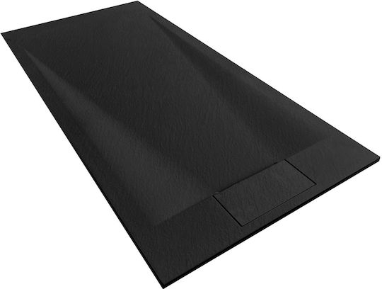 Rea Ντουζιέρα Τεχνητής Πέτρας 80x120cm Μαύρη