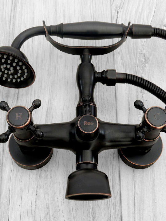 Rea Retro Retro Mischbatterie Badewanne Komplettes Set Schwarze