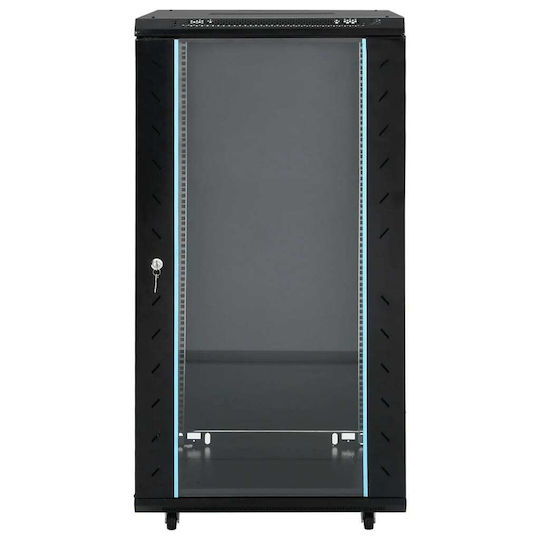 vidaXL С крака Рак кабинет 22U 60x60x120см Черен 30268