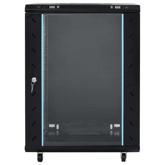 vidaXL Επιδαπέδια Καμπίνα Rack 15U 53x40x80cm Μαύρο 30264