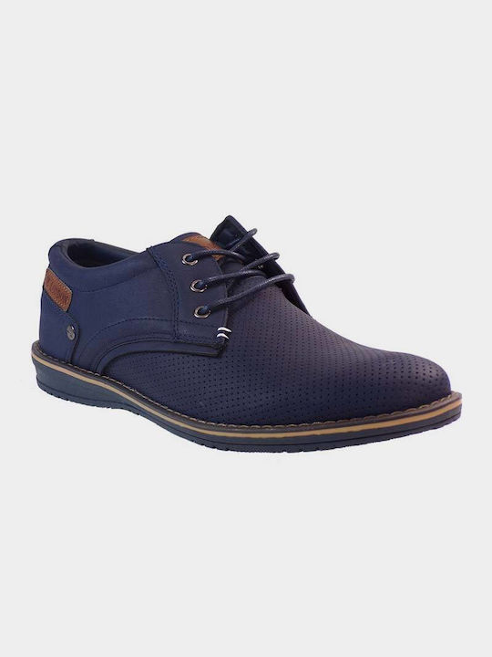 JK London Men's Synthetic Leather Casual Shoes Blue