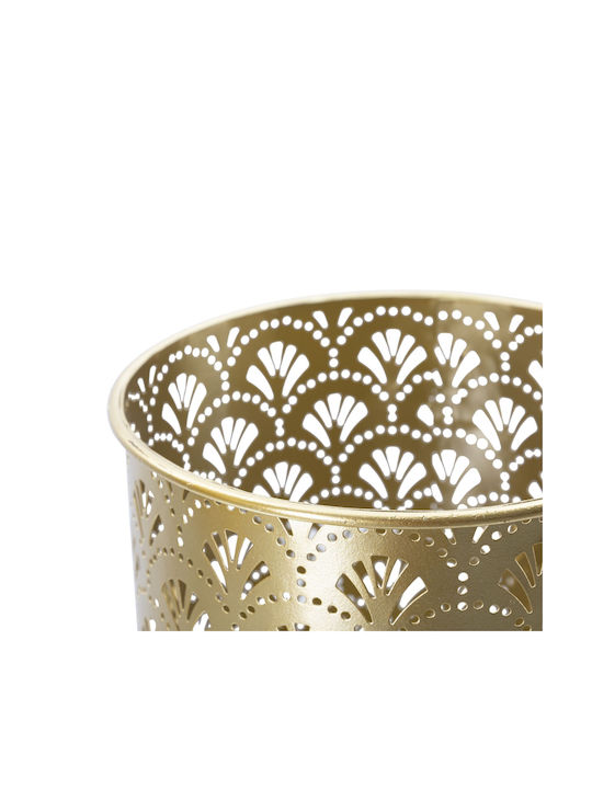 Mauro F Planter Metal Gold with Stand 22x22x53cm.