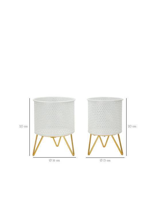 Mauro F Planter Metal Gold with Stand 16x16x20cm.