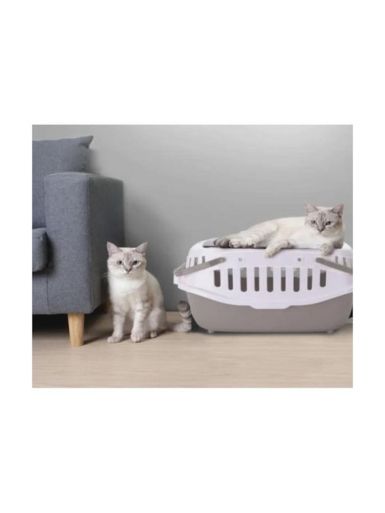 Plastic Pet Carrier Cage Grey 40x53x33.5cm Nobleza