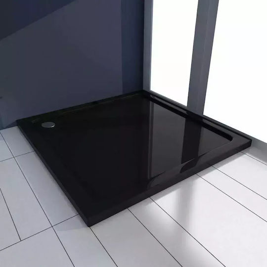 Rea Square Acrylic Shower Black Savoy 80x80cm