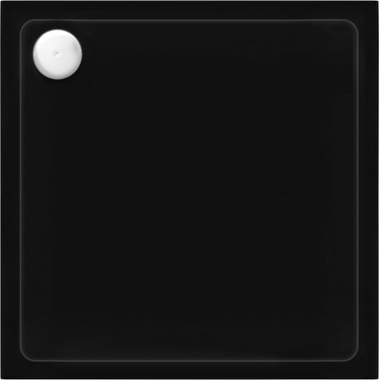 Rea Square Acrylic Shower Black Savoy 80x80cm