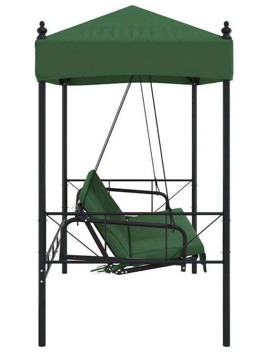 Leagăn cu bază și pernă 3 Locuri Metal Verde L190.5xL117.5xH213cm