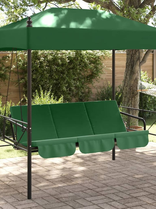 Leagăn cu bază și pernă 3 Locuri Metal Verde L190.5xL117.5xH213cm