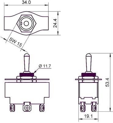 Goobay On-Off switch Toggle Silver 1pcs