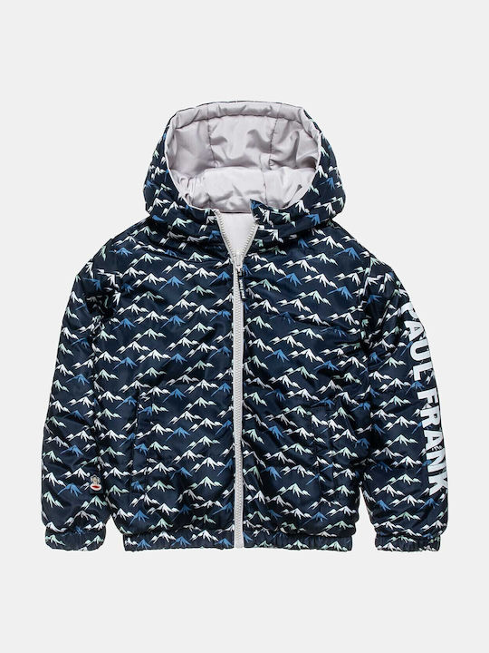 Kids Casual Short Double Sided Hooded Jacket Beige