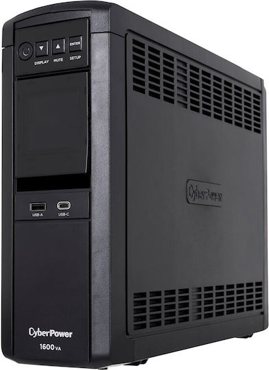 CyberPower CP1600EPFCLCD UPS Line-Interactive 1600VA 1000W με 6 Πρίζες
