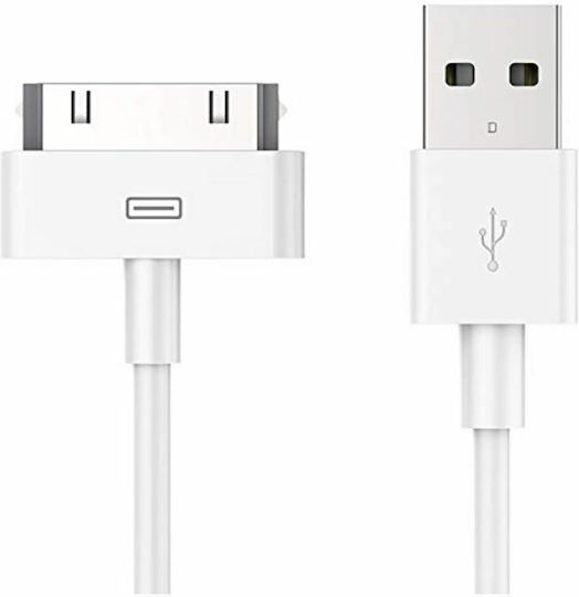 Powertech USB to 30-Pin Cable Λευκό 1m (CAB-U024)