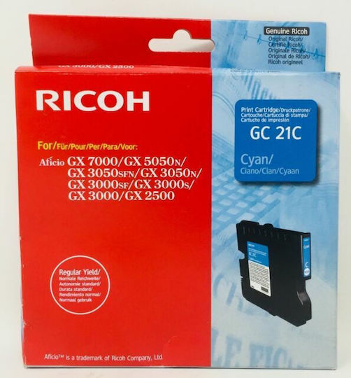 Ricoh GC21C Cyan Γνήσιο Μελάνι Εκτυπωτή InkJet Κυανό (405533)