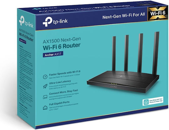 TP-LINK Archer AX17 v1 Ασύρματο Router Wi‑Fi 6 με 3 Θύρες Gigabit