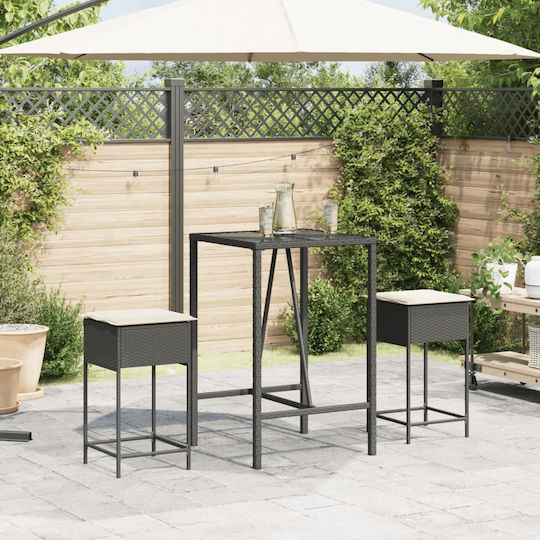Σκαμπό Μπαρ Rattan 2τμχ 40x40x76cm Σκαμπό Μπαρ Rattan 2τμχ 40x40x76cm
