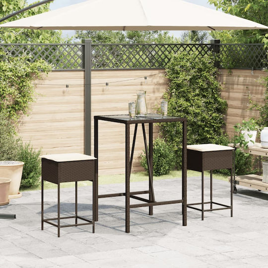 Σκαμπό Μπαρ Rattan 2τμχ 40x40x76cm Σκαμπό Μπαρ Rattan 2τμχ 40x40x76cm