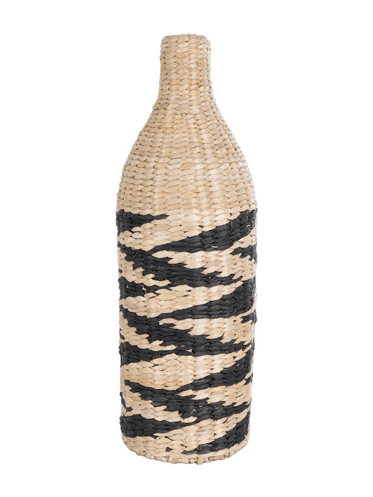 GloboStar Διακοσμητικό Βάζο Rattan Artificial Garden Aqaba Μπεζ Φ20cm
