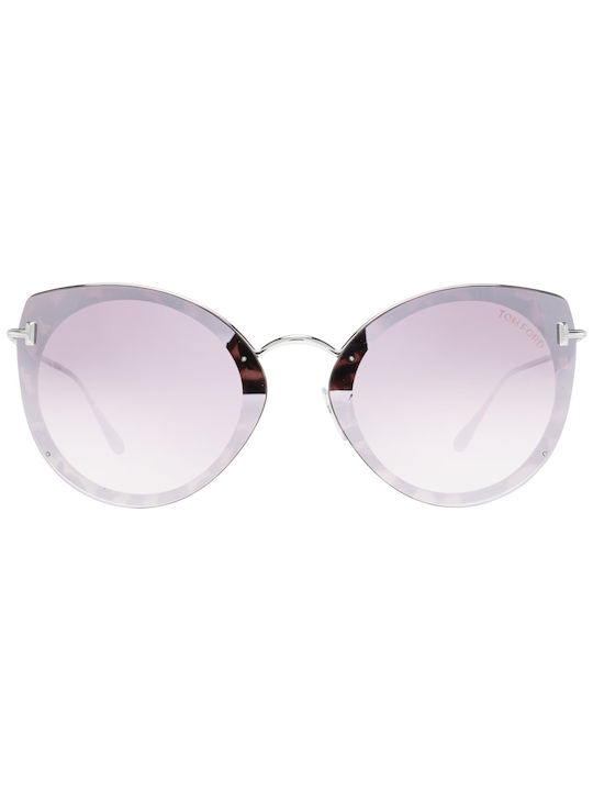 Tom Ford Women's Sunglasses with Silver Tartaruga Frame FT0683 55Z