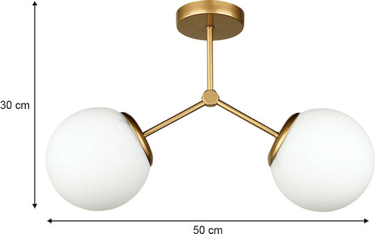Megapap Alison Gold Pendant Ceiling Light with E27 Socket 50x30x30cm