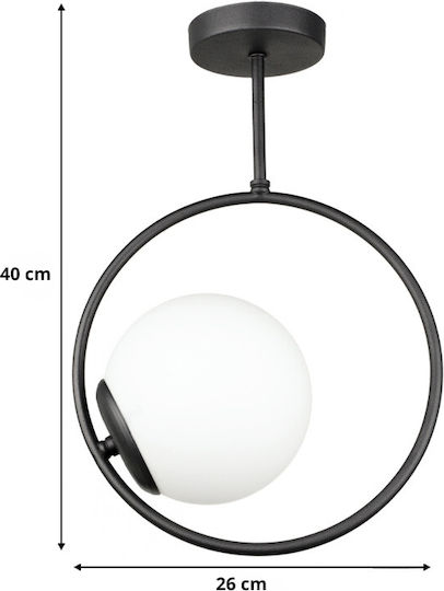 Megapap Black Pendant Ceiling Light with E27 Socket 26x40x40cm GP030-0131 1