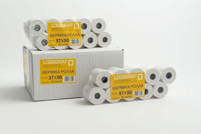 Logigraf Cash Register Paper Tape W37xD60mm 60pcs