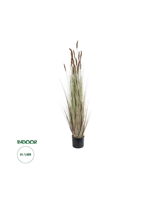 Globostar? Artificial Garden Brown Lagurus 21101 Διακοσμητικό Φυτό Καφέ Λαγοουρά Υ140cm