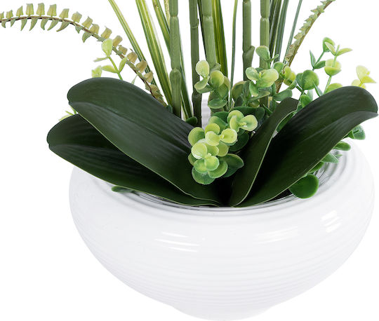 Globostar künstlicher Gartenrosa-Orchidee 21124 Dekorpflanze Rosa-Orchidee H50cm