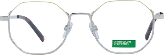 Benetton Weiblich Metallisch Brillenrahmen Silber BEO3084 402