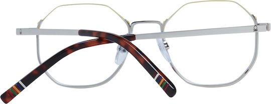 Benetton Weiblich Metallisch Brillenrahmen Silber BEO3084 402