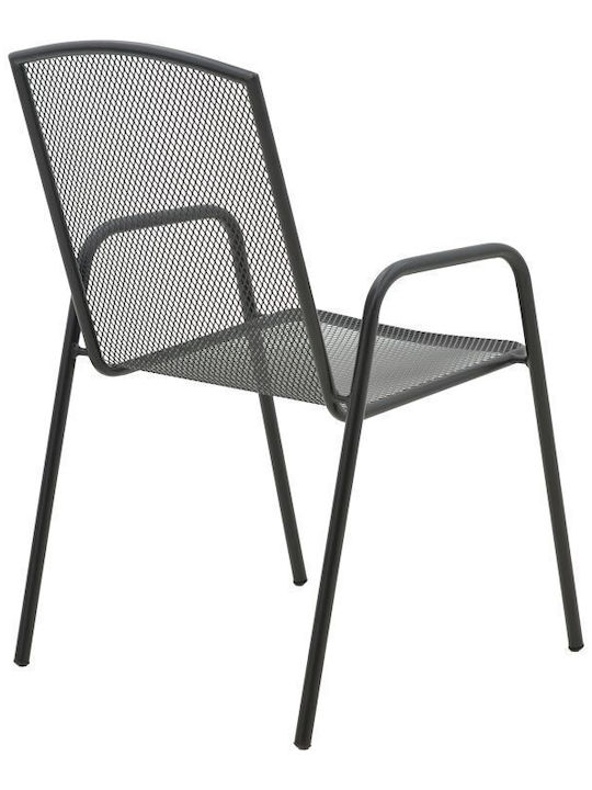 Outdoor-Stuhl Metallisch Pomedon Black Velvet-Black Metal 56x64x87εκ.