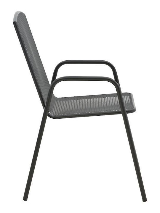 Outdoor-Stuhl Metallisch Pomedon Black Velvet-Black Metal 56x64x87εκ.