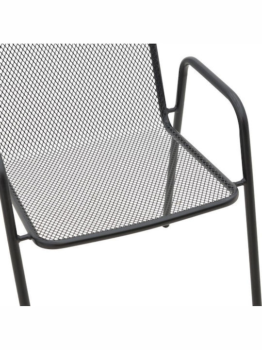 Outdoor-Stuhl Metallisch Pomedon Black Velvet-Black Metal 56x64x87εκ.
