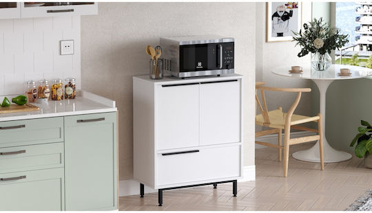 Sideboard made of Wood & Metal White 35.5x74.8x90.4cm