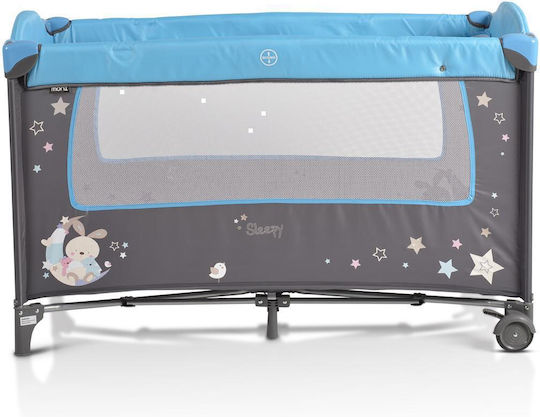 Moni Sleepy Playpen 2 Levels with Changing Table & Mattress Blue 120x60cm