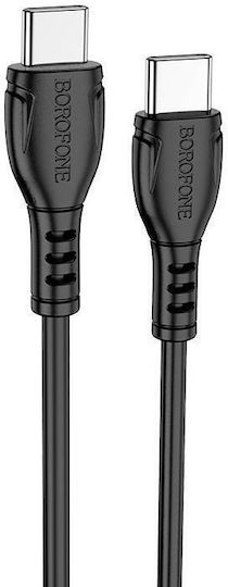 Borofone Bx51 Triumph USB 2.0 Cable USB-C male - USB-C 60W PD Μαύρο 1m 41070
